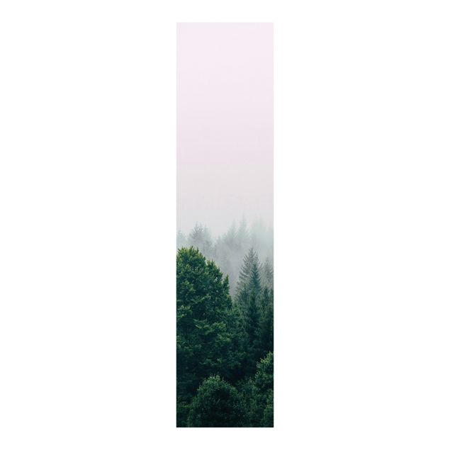 Schiebegardine Wald Wald im Nebel Dämmerung
