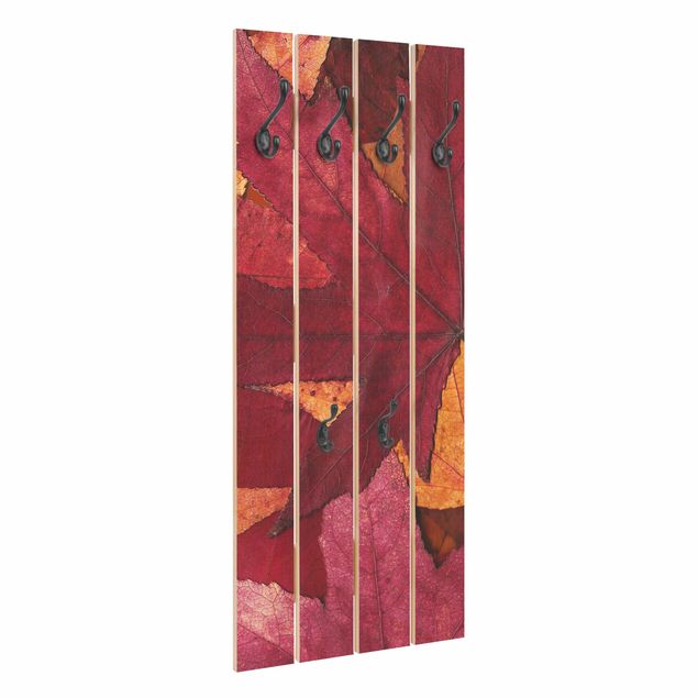 Wandgarderobe mit Motiv Coloured Leaves
