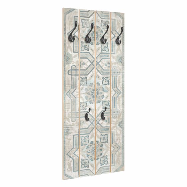 Garderobe mit Motiv Holzpaneel Persisch Vintage III