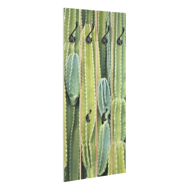 Wandgarderobe mit Motiv Kaktus Wand