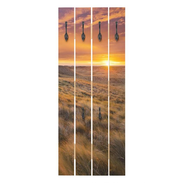 Wandgarderoben Orange Sonnenaufgang am Strand auf Sylt
