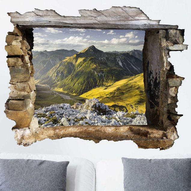 Küche Dekoration Berge und Tal der Lechtaler Alpen in Tirol 3D