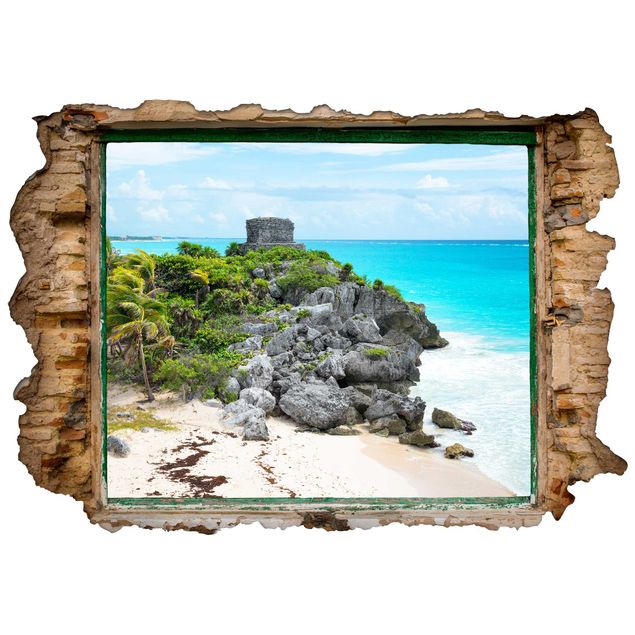3D Wandtattoo Karibikküste Tulum Ruinen