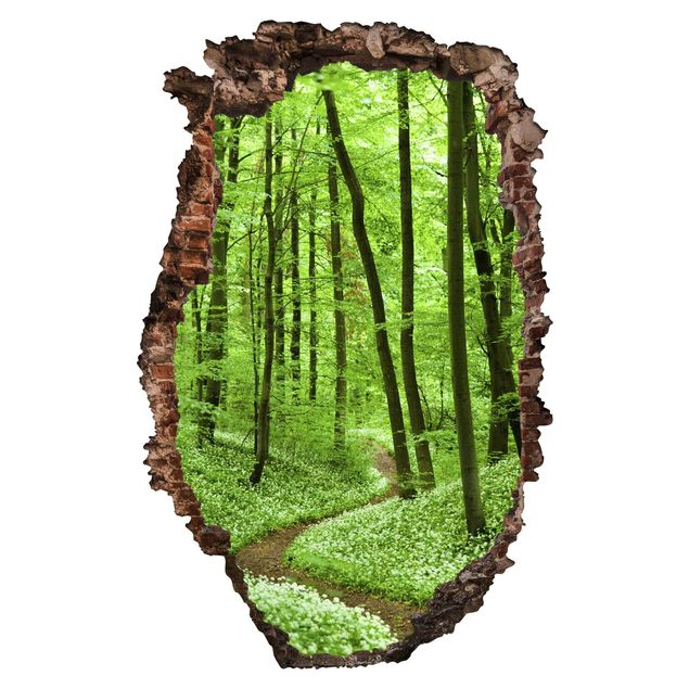 3D Wandsticker Romantischer Waldweg