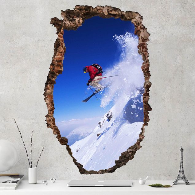 Wanddeko Küche Skisprung am Hang
