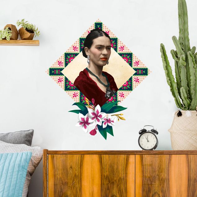 Wandtattoo Natur Frida Kahlo - Blumen und Geometrie