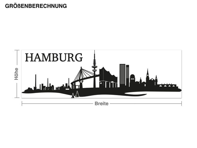 Autocolantes de parede metrópoles Hamburg-Skyline