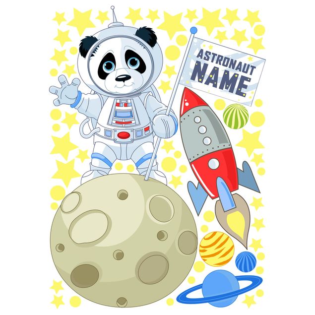 Babyzimmer Deko Astronaut Panda