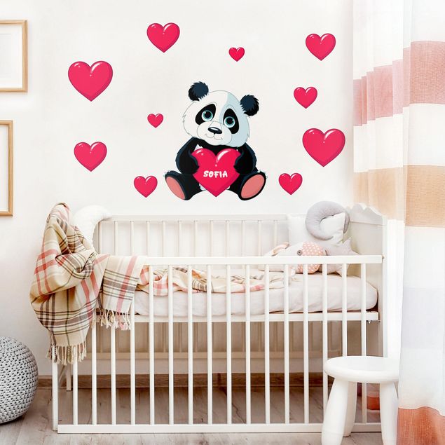 Wandsticker Panda Panda mit Herz
