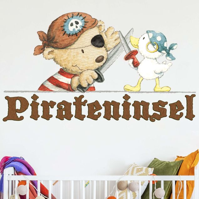 Wandtattoo Pirat Steinbeck - Pitzelpatz und Schnaddeldatz auf Pirateninsel