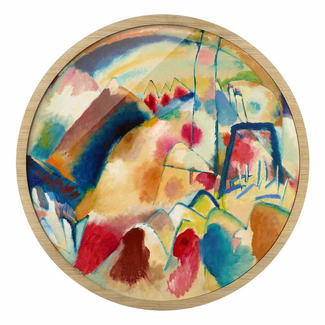 Gerahmte Bilder Abstrakt Wassily Kandinsky - Landschaft mit Kirche