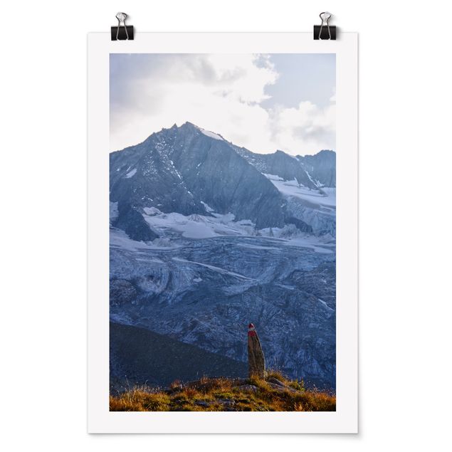 Natur Poster Wegmarkierung in den Alpen