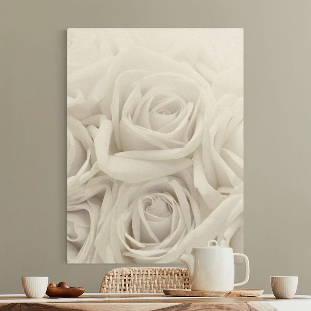 Leinwandbild Rose Weiße Rosen
