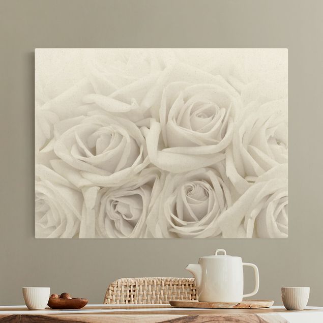 Leinwandbild Rose Weiße Rosen