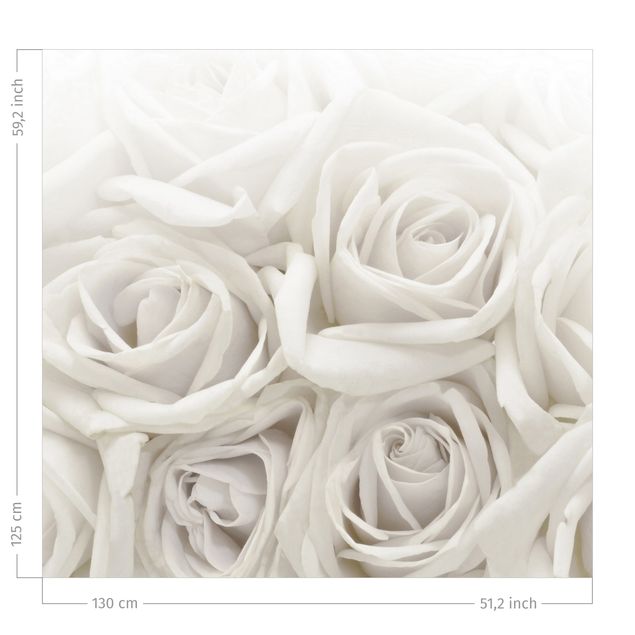 Vorhänge Maßanfertigung Weiße Rosen