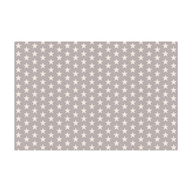 Kork-Teppich - Weiße Sterne auf grauem Hintergrund - Querformat 3:2
