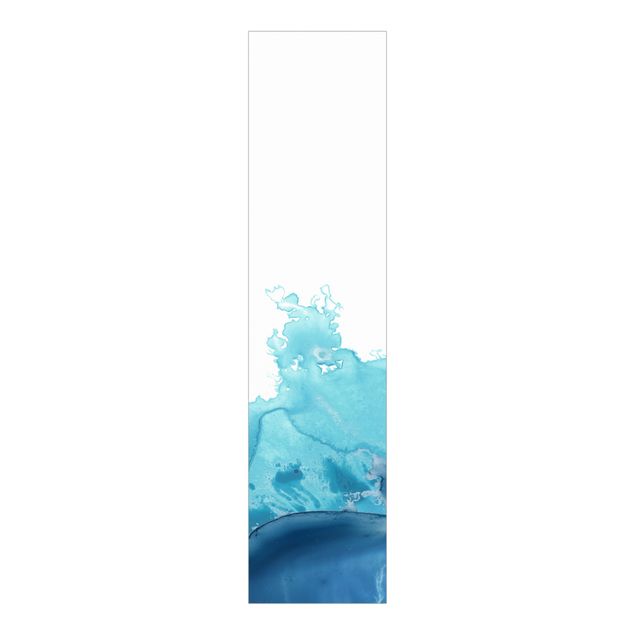 Schiebegardinen Abstrakt Welle Aquarell Blau I