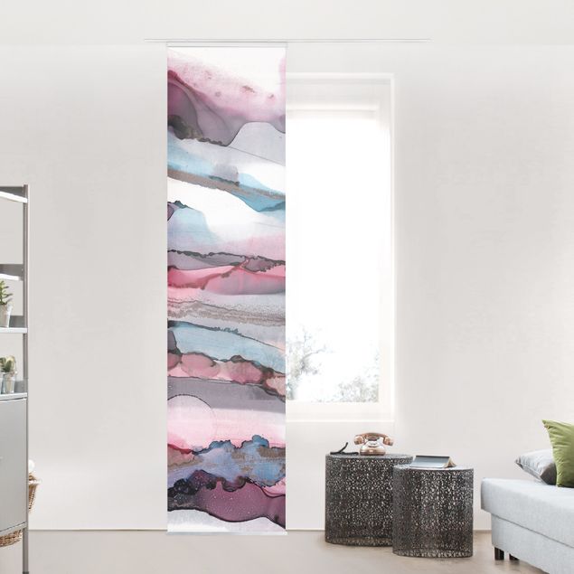 Wanddeko Küche Wellenreiten in Violett mit Roségold