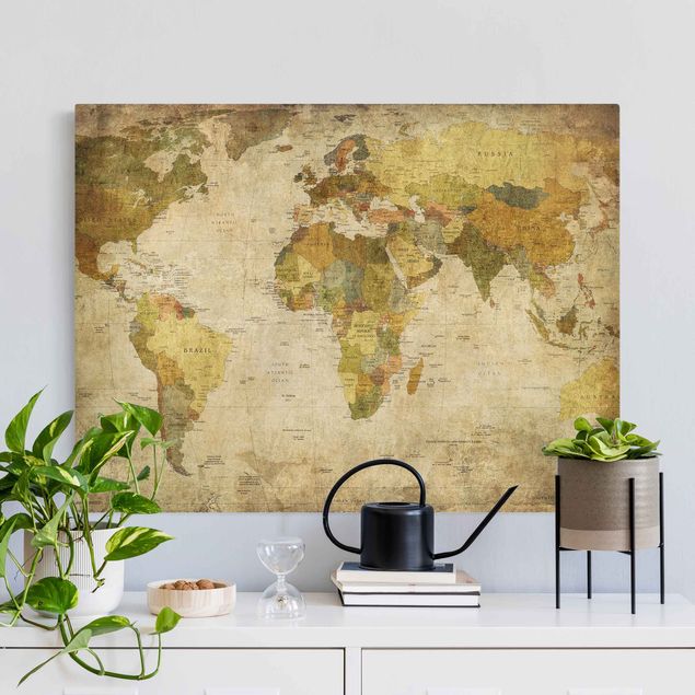 Wanddeko Küche Weltkarte