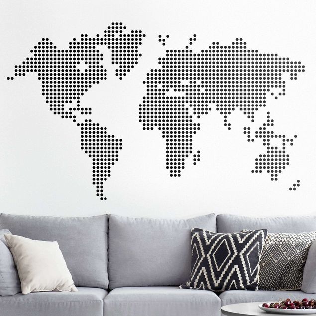 Wandtattoo Weltkarte Weltkarte Punkte