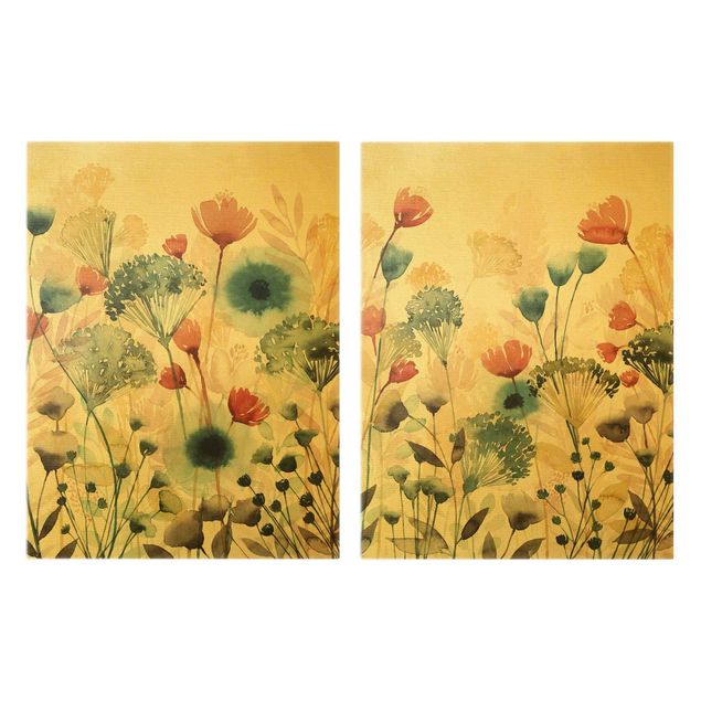 Wandbilder Wildblumen im Sommer Set I