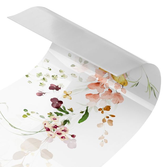 Küchenrückwand Folie selbstklebend Wildblumenranke Aquarell