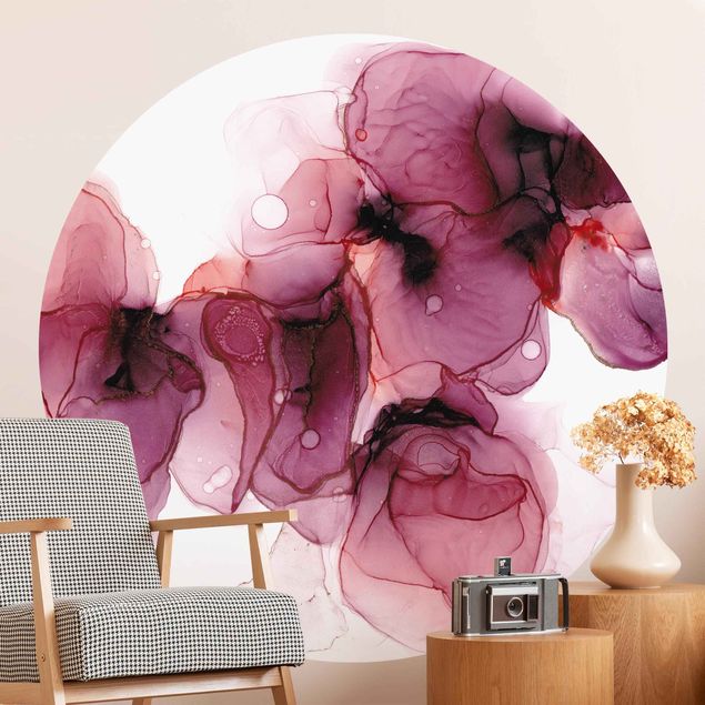 Küche Dekoration Wilde Blüten in Violett und Gold
