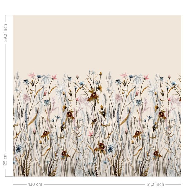Vorhang Muster Wilde Trockenblumenwiese