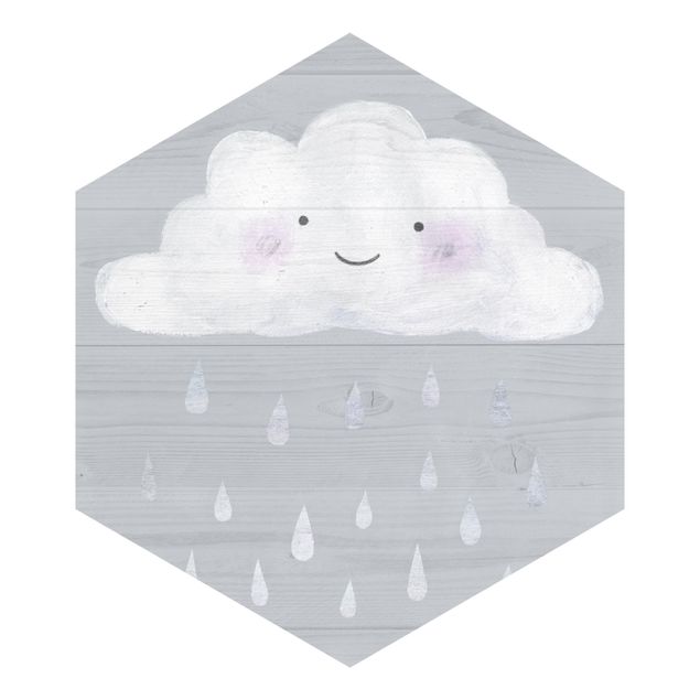 Fototapete Wolke mit silbernen Regentropfen