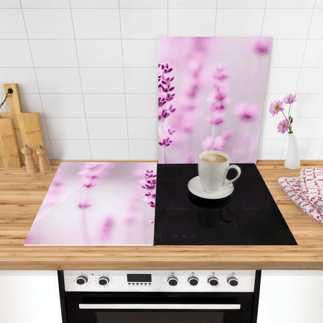 Herdabdeckplatten Blumen Zartvioletter Lavendel