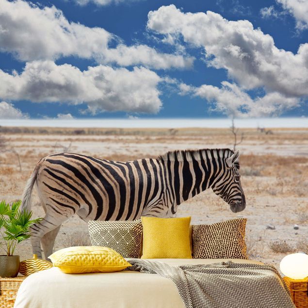 Tapete Zebra Zebra in der Savanne