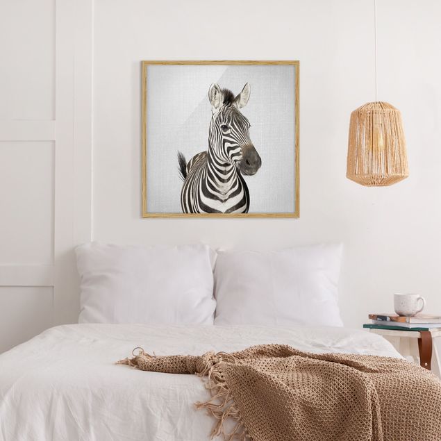 gerahmte Bilder schwarz-weiß Zebra Zilla