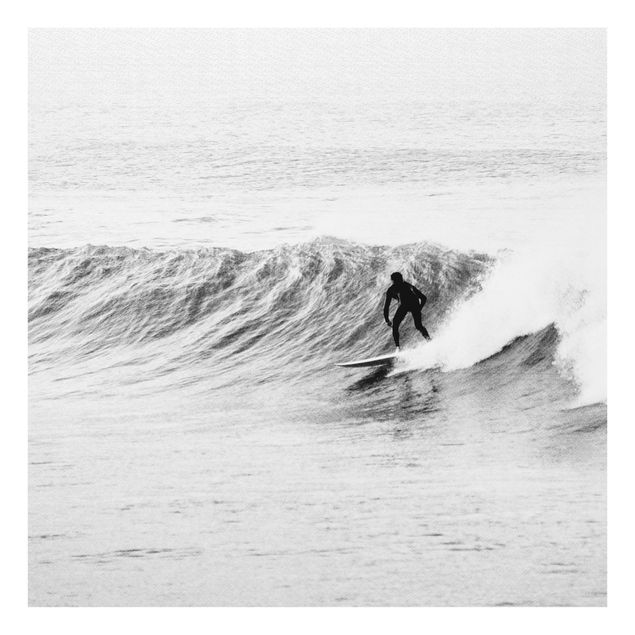 schwarz weiß Glasbilder Zeit zum Surfen