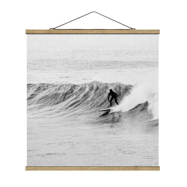 Poster schwarz-weiß Zeit zum Surfen