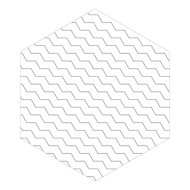 Hexagon Mustertapete selbstklebend - Zick Zack Geometrie Muster