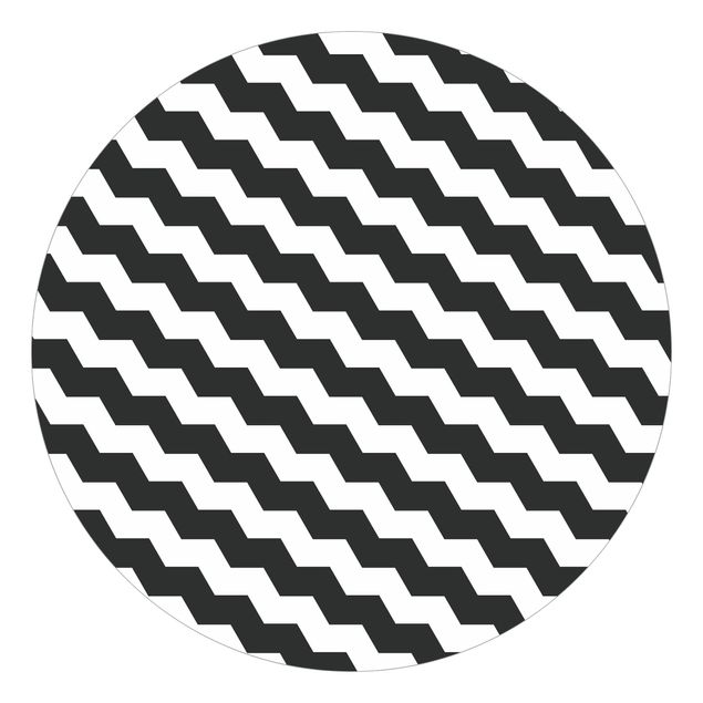 moderne Fototapete Zick Zack Geometrie Muster Schwarz-Weiß