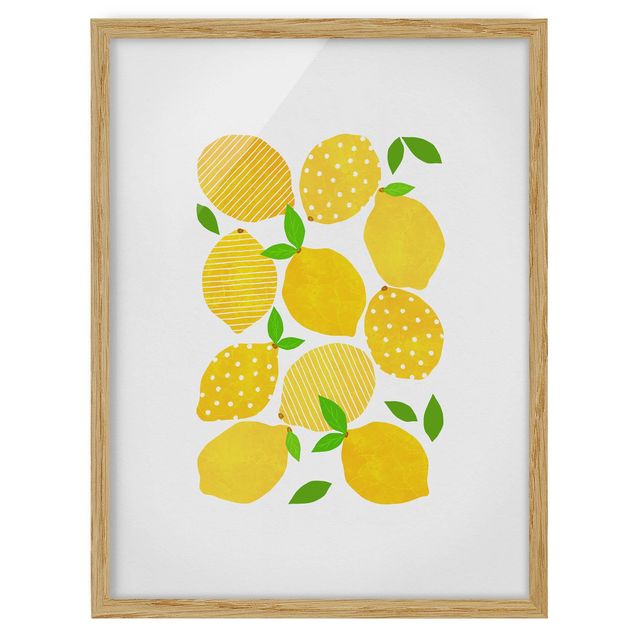 Wandbilder Modern Zitronen mit Punkten